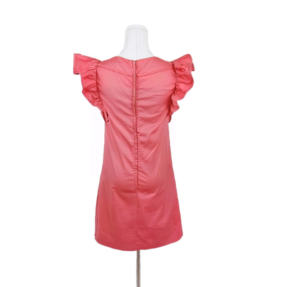 Red Valentino Pink Ruffle Sleeve Cocktail Dress US 2 Soft Sheen Italy - Picture 4 of 5